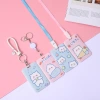 Wholesale of Japanese-style cat work badges, cartoon ID cards, bus cards, and sliding cover waterproof student card holders Specification image